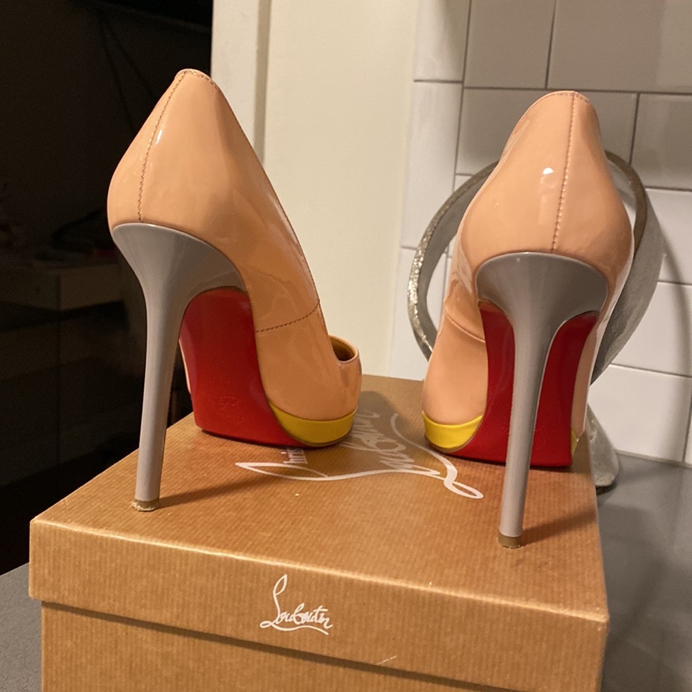 Christian Louboutin Pigalle 120 patent calf baby pink/Canari - Picture 5 of 12